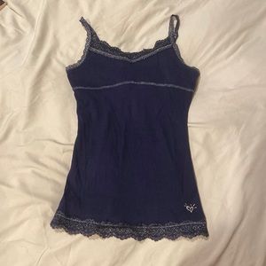 Navy Sparkly Lace spaghetti strap tanktop